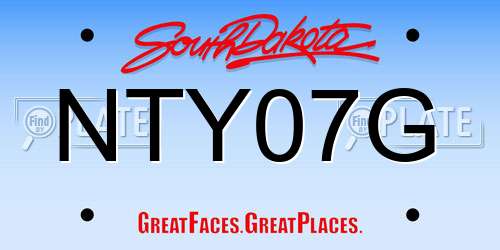 NTY07G South Dakota License Plate