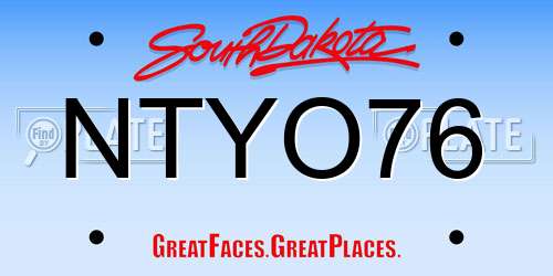 NTYO76 South Dakota License Plate