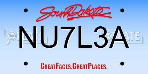 NU7L3A South Dakota License Plate