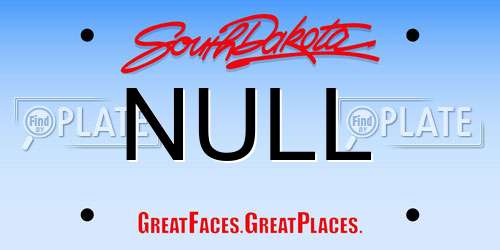 NULL South Dakota License Plate