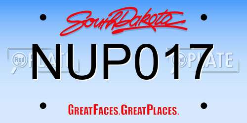 NUP017 South Dakota License Plate