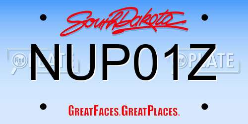 NUP01Z South Dakota License Plate