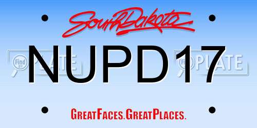 NUPD17 South Dakota License Plate
