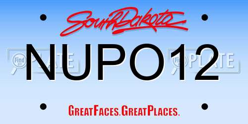 NUPO12 South Dakota License Plate
