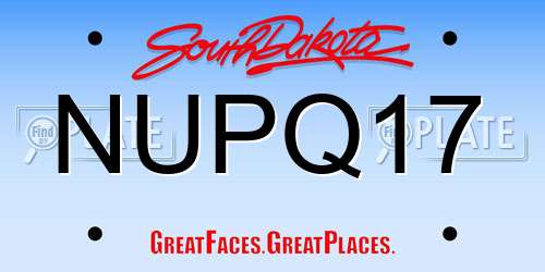 NUPQ17 South Dakota License Plate