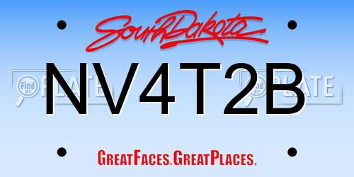 NV4T2B South Dakota License Plate