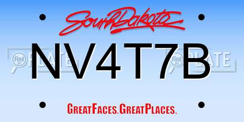 NV4T7B South Dakota License Plate