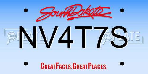 NV4T7S South Dakota License Plate