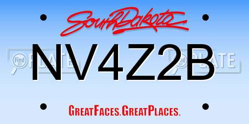 NV4Z2B South Dakota License Plate