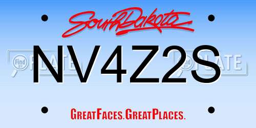 NV4Z2S South Dakota License Plate