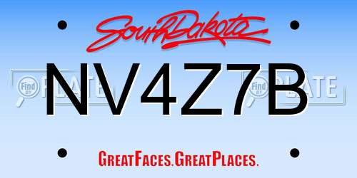 NV4Z7B South Dakota License Plate