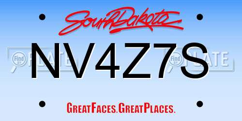 NV4Z7S South Dakota License Plate