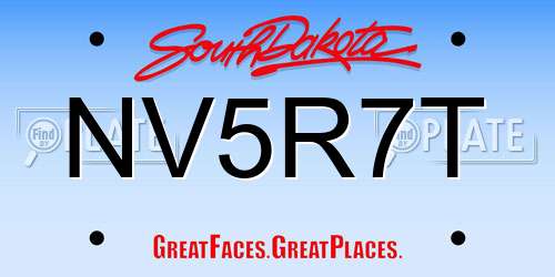 NV5R7T South Dakota License Plate