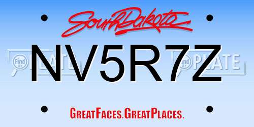 NV5R7Z South Dakota License Plate