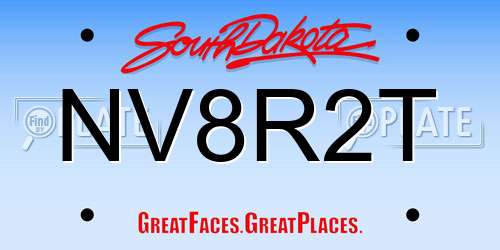 NV8R2T South Dakota License Plate