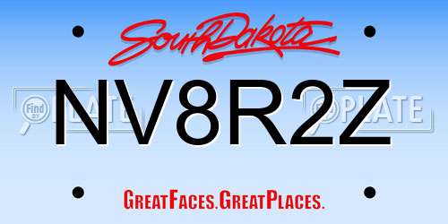 NV8R2Z South Dakota License Plate