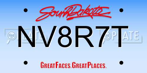 NV8R7T South Dakota License Plate