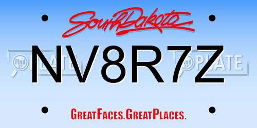 NV8R7Z South Dakota License Plate