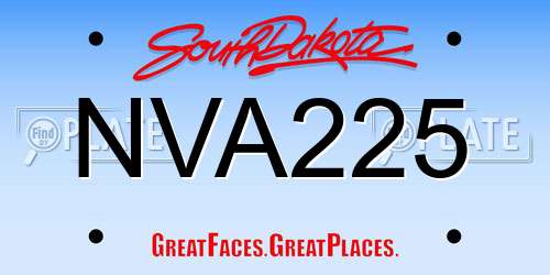 NVA225 South Dakota License Plate