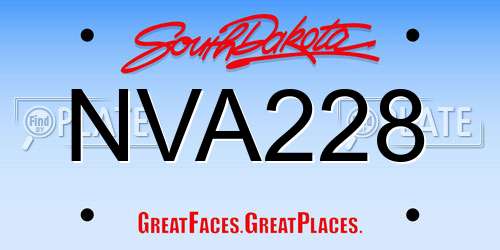 NVA228 South Dakota License Plate