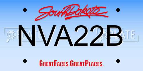 NVA22B South Dakota License Plate