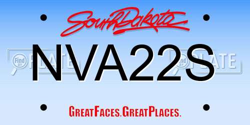 NVA22S South Dakota License Plate