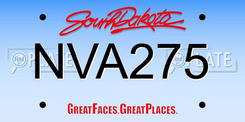 NVA275 South Dakota License Plate