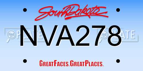 NVA278 South Dakota License Plate
