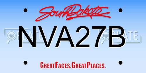 NVA27B South Dakota License Plate