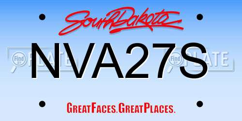 NVA27S South Dakota License Plate