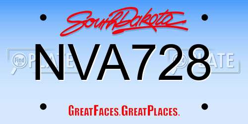 NVA728 South Dakota License Plate
