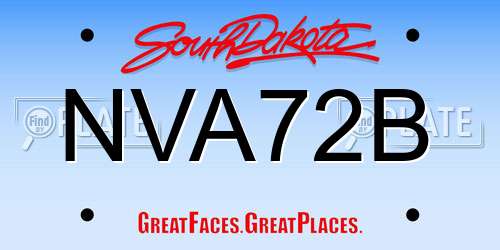 NVA72B South Dakota License Plate