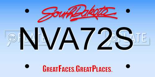 NVA72S South Dakota License Plate