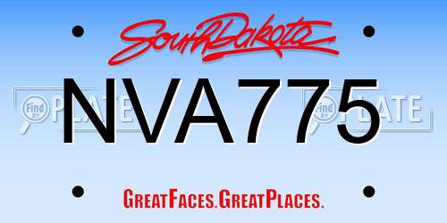 NVA775 South Dakota License Plate