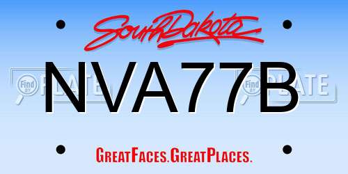 NVA77B South Dakota License Plate