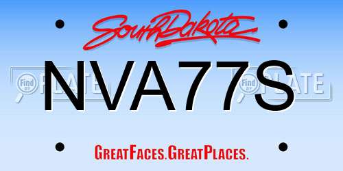 NVA77S South Dakota License Plate