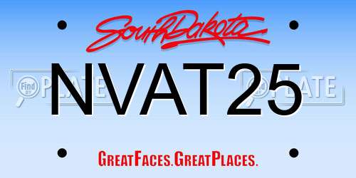 NVAT25 South Dakota License Plate