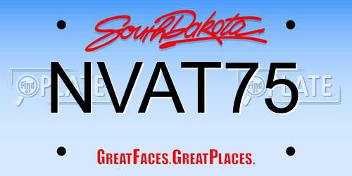 NVAT75 South Dakota License Plate