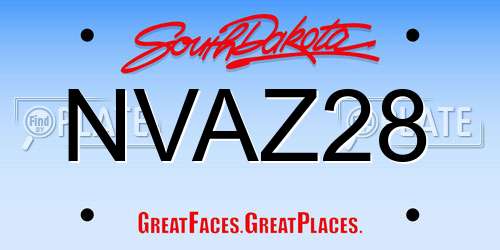NVAZ28 South Dakota License Plate