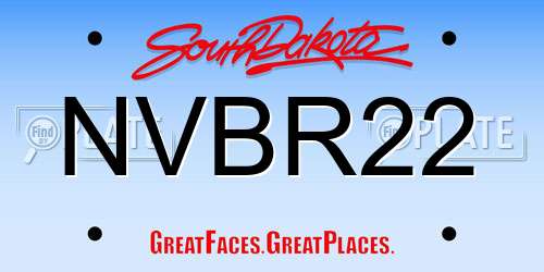 NVBR22 South Dakota License Plate