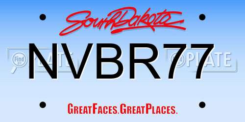 NVBR77 South Dakota License Plate