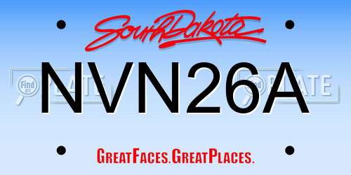 NVN26A South Dakota License Plate