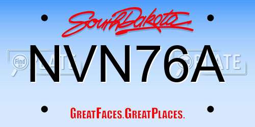 NVN76A South Dakota License Plate
