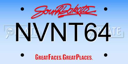 NVNT64 South Dakota License Plate