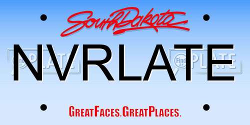 NVRLATE South Dakota License Plate