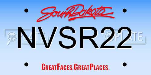 NVSR22 South Dakota License Plate
