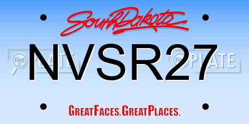NVSR27 South Dakota License Plate