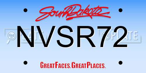 NVSR72 South Dakota License Plate