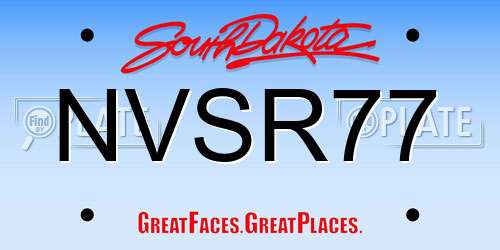 NVSR77 South Dakota License Plate