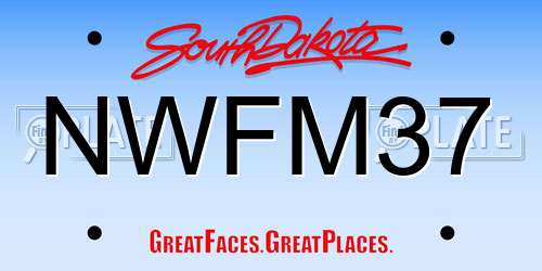 NWFM37 South Dakota License Plate